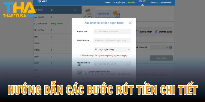 Hướng dẫn các bước rút tiền chi tiết nhất cho hội viên